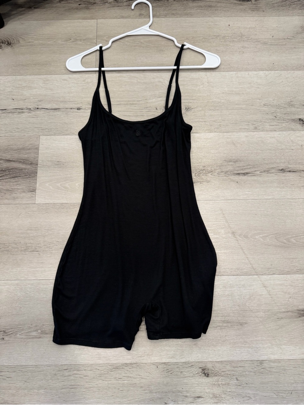 Victoria's Secret Black Slip Romper with Adjustable Strapss